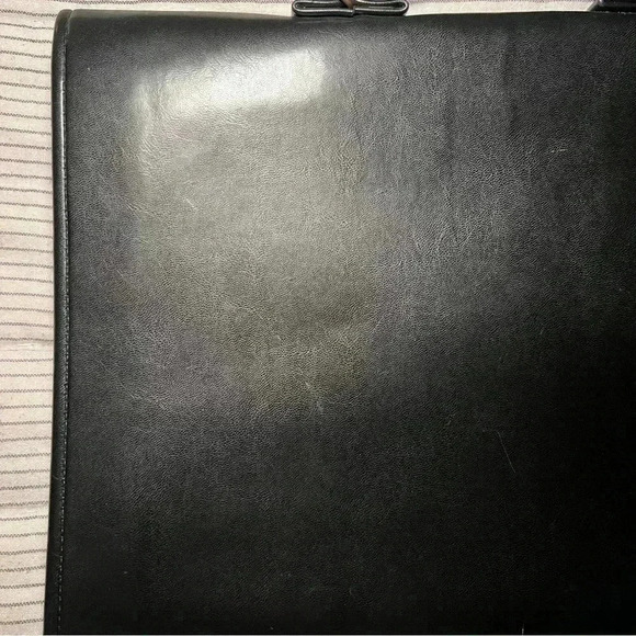 Amiet Swiss Black Leather Portfolio File / Document Bag - Picture 15 of 16